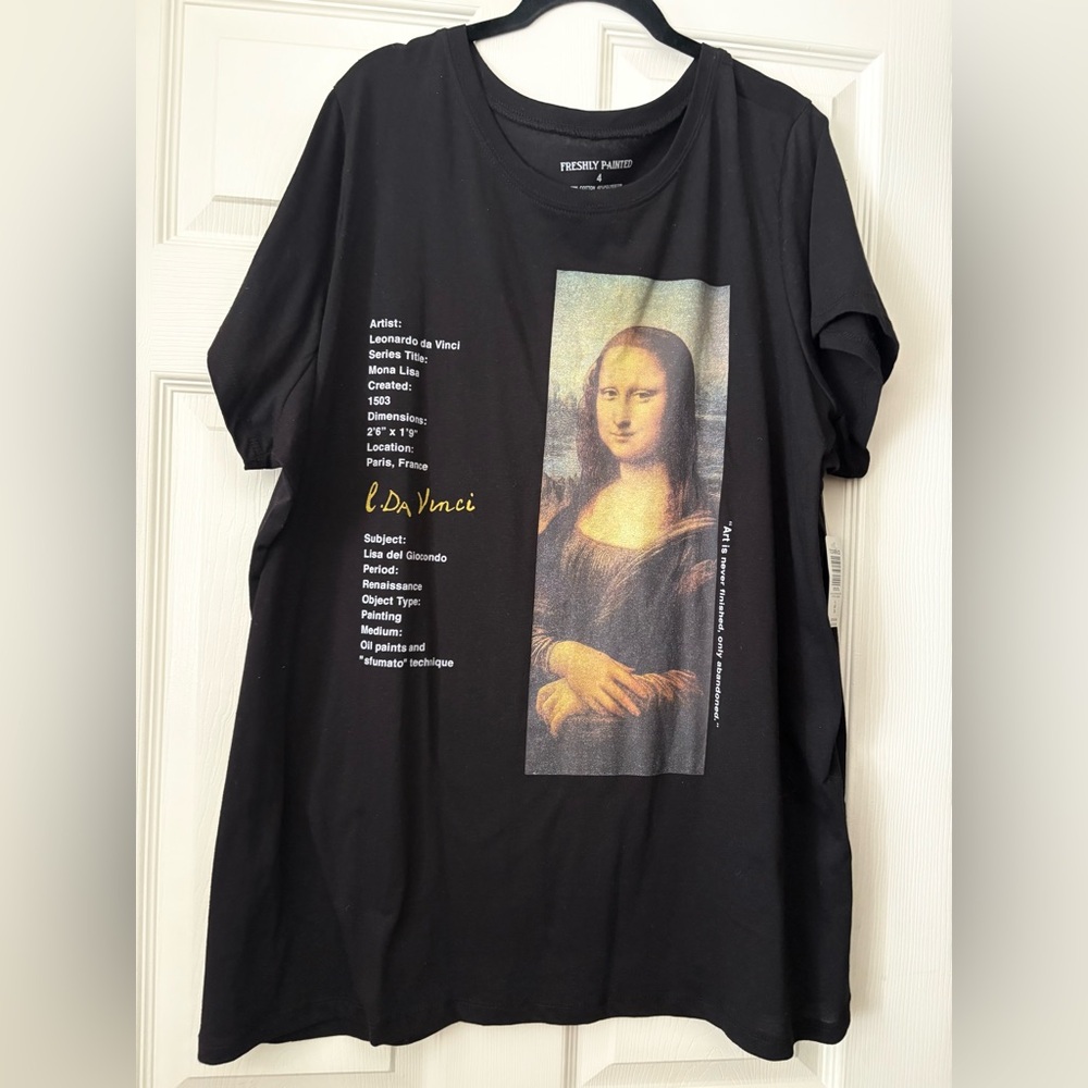 Torrid Sz 3 (3x) Black Mona Lisa T-Shirt NWT